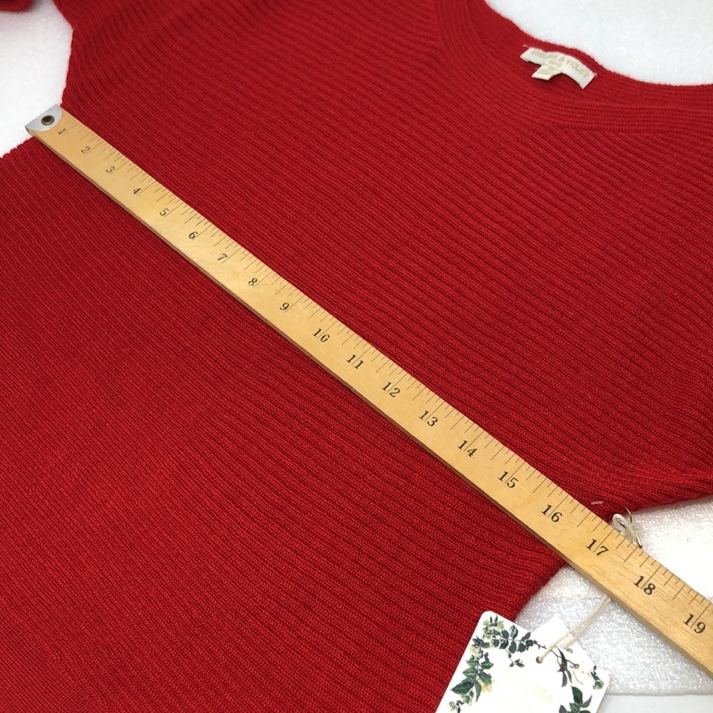 NEW Chelsea & Violet Girls Sweater Red Wool Blend Boatneck Ribbed Knit Medium - Picture 7 of 11
